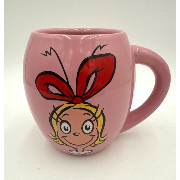 Dr. Seuss Cindy Lou Who Pink Coffee Mug Ceramic "How the Grinch Stole Christmas" - Picture 1 of 8